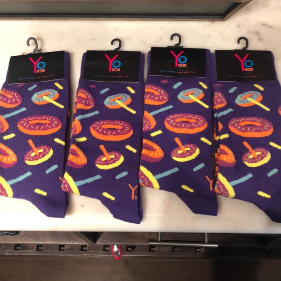 Brand New Yo Sox Purple and coloured Donut Socks - Picture 6 of 6